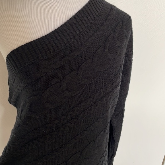 NWT L'agence Zoey cable knit merino wool black sweater - Picture 6 of 9